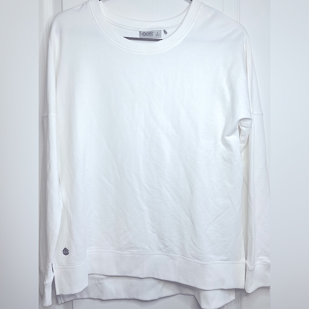 Tasc performance Bright White Crewneck Sweater with Relaxed Fit